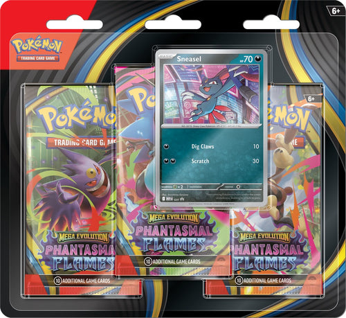 Pokémon TCG: Mega Evolution - Phantasmal Flames - 3-Pack Blister - Weavile/Sneasel